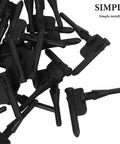 Thirty Piece Black Silicone Cooling Fan Mounting Screws For Pc Computer Case shown from above, detailed view of rubber sleeves