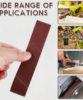 Hand holding a sanding belt showcasing versatility for the Compact Mini Electric Belt Sander 100-240V for versatile DIY.