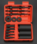Heavy Duty Inner Housing Bearing Puller Set Crafted From Tough 45 Steel For Whipping Out Stubborn Engine Parts Smoothly And Zero Hassle With A Carry Case To Keep Your Gear Locked Down While You Crush It On The Road Or In The Garage Shop Today. 14-piece 45 steel bearing puller kit in red case, 9-23 mm