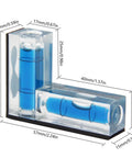 Horizontal Vertical Pocket Levels Strong Magnet, Green with clear tubes and dimensions for precise measurements.