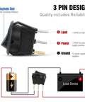 Round LED Toggle Switch 12V Car Truck Rocker On Off Control With 2 Pole SPST Design, 20A DC Circuit, wiring diagram visible