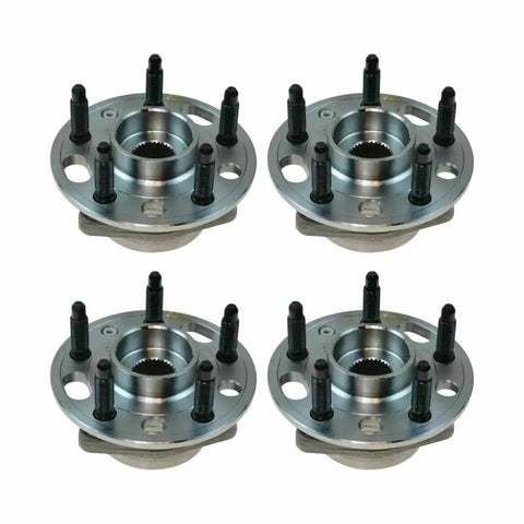 Wheel Hub And Bearing Assembly 4 Piece Front And Rear Kit For Left And Right Sides With Ball Bearings BHA53775 Direct Fit Ready To Install