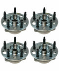 Wheel Hub And Bearing Assembly Four Piece Set Front Rear Left Right All Four Corners Ball Bearing Replacement Kit BHA53775