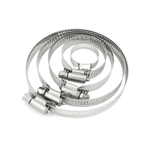 Straight Up 304 Stainless Steel Hose Clamps Adjustable Worm Drive Pipe Clips Corrosion Resistant Plumbing Gear For Water Lines And Shop Rigs Solid Grip Span Forty Sixty Three Millimeters