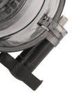 Close-up of Heavy Duty Cnc Router Dust Shoe Featuring Clear 52Mm Boot And 38Mm Hose Fitment for woodshop cleanup.
