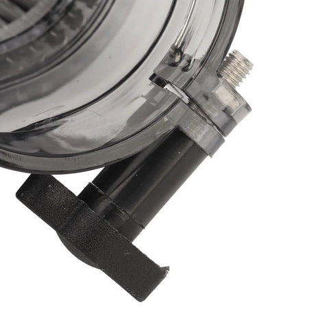 Close-up of Heavy Duty Cnc Router Dust Shoe Featuring Clear 52Mm Boot And 38Mm Hose Fitment for woodshop cleanup.