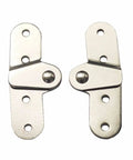 Two silver Folding Hinge For Iron Tables And Doors, Reliable Heavy Duty Compact Support, Hardware Replacement on white background