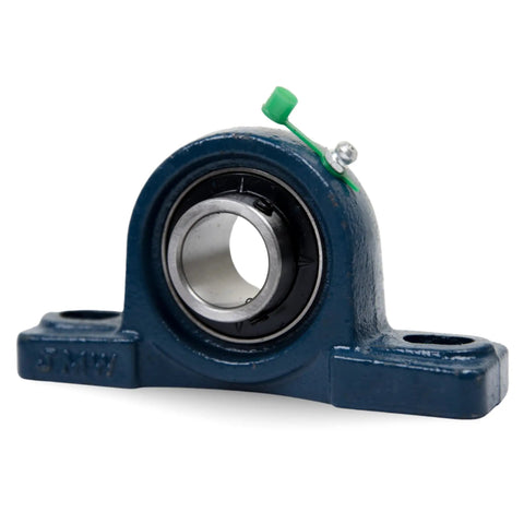 UCP206-20 Pillow Block Bearing Set Two Pack 1 1/4 Inch Bore Flange Mounted With Solid Cast Iron Base Self Alignment Side View
