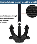 Heavy Duty Bimini Boat Top Straps With Stainless Steel Hooks Adjustable 38 To 70 Inches showing thick UV-resistant webbing detail.