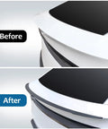 Sleek Rear Trunk Spoiler Tail Wing For Tesla Model Y Juniper 2025 2026 No Drill Install, before and after comparison.
