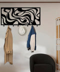 Sleek Abstract Wall Rack - Heavy Duty Modern Metal Hooks - Premium Key Holder And Coat Organizer - Smooth Home Storage Solution For Entryways - Crisp White Art Inspired Wall Decor - Real Deal Organization Game Changer For Daily Use with coats and hat.