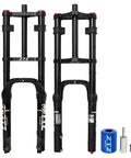 26 Inch Fat Tire Front Fork With Air Suspension For Mountain Bikes, 180mm Travel, 135mm Hub, Rebound Adjust, Manual Lockout