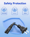 Hella Reliable Ac Power Cord Replacement For Brother Scanncut Sdx125 125e 125rb Cutting Machines shows a black heavy-duty power cord with IEC plug.