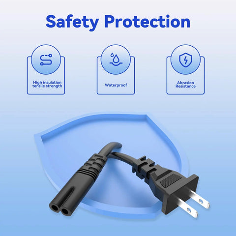 Hella Reliable Ac Power Cord Replacement For Brother Scanncut Sdx125 125e 125rb Cutting Machines shows a black heavy-duty power cord with IEC plug.