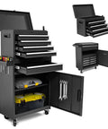 5 Drawer Rolling Tool Chest With High Capacity Adjustable Shelf Lockable Drawers Detachable 2 In 1 Mechanic Tool Box Storage Cabinet On Wheels