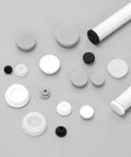 Awesome 120 Piece Silicone Plug Assortment Kit With Nine Sizes For Cars And Furniture. Grey Snap In Hole Plugs on gray background