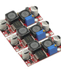 Set Of 3 Buck Boost DC-DC Converter Modules, Adjustable Step Up Down Power Supply, 5V-32V In, 1.2V-35V Out, Up To 20W, 400KHz High Frequency