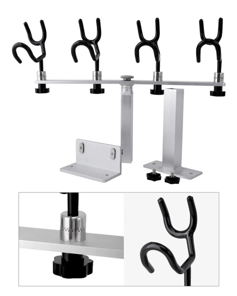Crappie Rod Holder System For Boat Track Mount Four Rod Adjustable Spider Rig Setup Built With 316 Stainless Steel And Marine Aluminum Durable Track Compatible Design Fits Most Standard Track Systems, four-rod track mount on boat rail