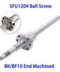 Beefy Precision Ball Screw 1204 Linear Motion System With Single Ball Nut For BK BF10 End Machined Parts 450mm With Nut 300 500 550mm Length Options, SFU1204