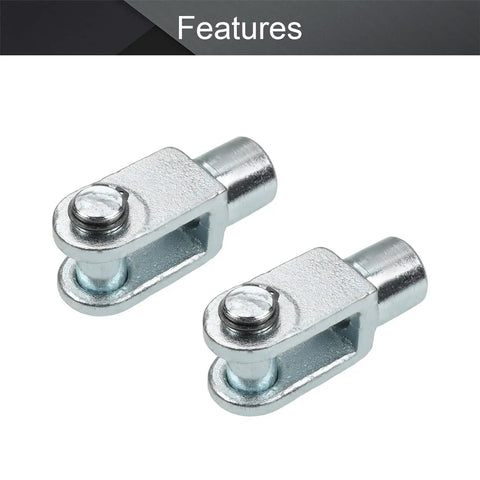 Two Pack Air Cylinder Rod Clevis End Y Connector 97mm Length M20x1.5 Female Thread Iron Durable Silver Finish for Easy Mounting and Precise Alignment Pro, two silver iron clevis ends