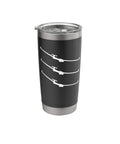 Stainless Steel Insulated Tumbler For Glider Pilots And Aviation Fans Keeps Coffee Hot Or Ice Cold On The Tow Or Glide with plane design