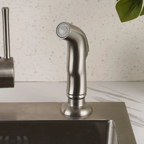 Brushed Nickel Kitchen Sink Sprayer Attachment With Ergonomic Pull-Out Head, Scratch-Resistant ABS, No-Fuss Install