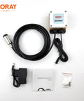 Smart WiFi Water Level Sensor For Tanks With Ultrasonic Detection Up To 10m featuring submersible gauge, cables, and manual