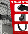 Heavy Duty Bike Hooks For Garage Ceiling Mount Rack Six Pack Add On Storage Flat Hook Accessory in use holding a bike wheel