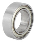 Close-up of a steel bearing from One Eighth Scale RC Ball Bearing Set With Steel Precision Bearings For Wheel Hubs ABEC 3 Tolerance 24 Piece Wheel Hub Bearing Kit For One Eighth Scale RC Cars And Off Road Trucks Race Ready Smooth Spin Reduced Wobble And Drag.