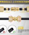Taiidaues brass compression tube fittings on black tubing; includes 10x 3/16 in OD union connectors and 10 ferrule sleeves.