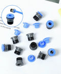 8 Pack Pneumatic Valve Heads For 3D Printers With PTFE ECAS04 Caps spread on white surface