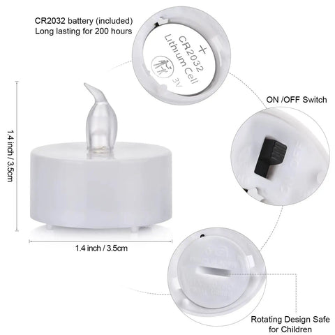 Battery Operated Flameless LED Tea Lights 24 Pack Realistic Flicker Votive Candles For Warm White Ambience Seasonal Decor