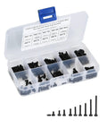 300 Piece Black Alloy Steel Hex Bolts And Nuts Kit For Auto Maintenance And Home DIY Garage Projects With High Strength Grade 12.9 Anti Rust Finish Includes Various Lengths For Quick Fixes And Everyday Builds. open case with black M2 screws
