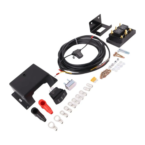 12V Electric Tarp Motor Switch Kit For Trucks With Solenoid, Rocker Switch, Bracket, Circuit Breaker, Wire Harness, Fasteners And Connectors