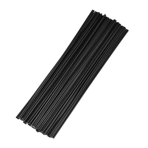 Awesome Black Polypropylene Flat Welding Rods For Car Bumper Fix 50 Pack displayed in a bundle, ideal for auto body repair.