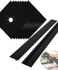 Stove Covers Set Eight Pcs 0.2mm 10.6x10.6 Inch Gas Range Protectors With Two Pcs 21 Inch Silicone Gap Covers Keeps Your Stove Clean