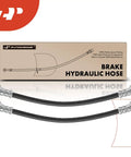 Front Brake Hydraulic Hose Set For Lexus GX460 GX470 Toyota 4Runner And FJ Cruiser Front Left And Front Right Driver And Passenger Side Pack Of 2 Direct Fit Replacement 9094702D35 displayed with product packaging.