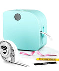 Bluetooth Label Maker With Tape P12 Small Thermal Printer for home, office, school, gift wrapping in green, side view.