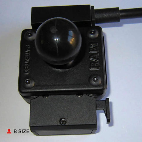 Badass Amps Adapter Plate With Four Hole Mounting Base And Hella Adjustable One Inch Rubber Ball for GPS mount. B size.