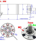 Technical diagram and mechanical details of Beefy 12V 24V DC Planetary Gear Motor With High Torque Low Noise Long Life Reversible Adjustable Speed Geared 98 RPM At 12V 28 Kg Cm For Robotics Automation And DIY Projects