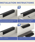 Installation instructions for 5 Inch Black Cabinet Pulls 20 Pack Edge Pulls Finger Pull Flat Drawer Handles For Cabinets Kitchen Hardware