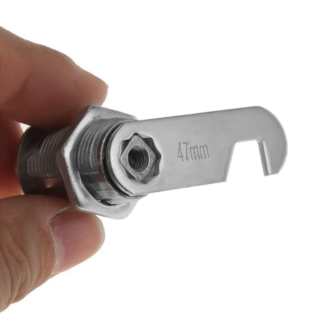Beefy 30mm Cabinet Lock With Two Keys Metal Cylinder Cam Locker detail showing metal cam and 47mm marking
