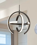 Matte Black Pendant Light Fixture For Kitchen Island LED Chandelier Dimmable Adjustable Metal Ceiling Hanging Lamp