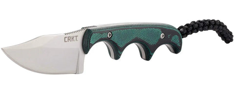 Minimalist Neck Knife With 12C27 Blade Steel, Micarta Handle, compact size, durable thermoplastic sheath, sharp streetwise look