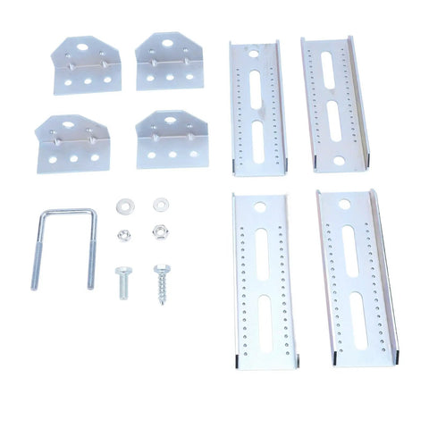 Swivel Top Boat Trailer Bunk Bracket Kit Set Tough As Nails Heavy Duty Galvanized With U Bolts And Hardware components displayed