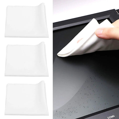 Hella Durable Anti Static Cleanroom Wipes 150 Pack Soft Knit Polyester used for cleaning a monitor screen.