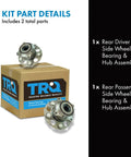 Rear Wheel Bearing And Hub Assembly Set For Honda CR V AWD 2012 Through 2016 And Acura RDX AWD 2013 Through 2015 Two Piece Kit
