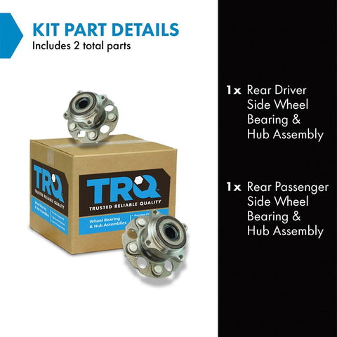 Rear Wheel Bearing And Hub Assembly Set For Honda CR V AWD 2012 Through 2016 And Acura RDX AWD 2013 Through 2015 Two Piece Kit