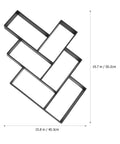 Walkway Paver Mold Kit Reusable Concrete Path Maker with black plastic frame, size 49.7x40.5x4 cm for DIY garden projects.