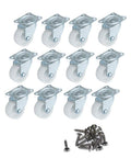 1 Inch Swivel Caster Wheels With Rubber Base For Furniture Trolleys And Projects 360 Degree Smooth Rotation Ball Bearing Industrial Grade Heavy Duty Castors Pack Of 12 with screws